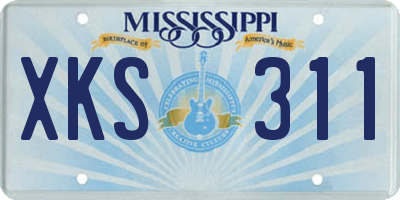MS license plate XKS311