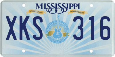 MS license plate XKS316