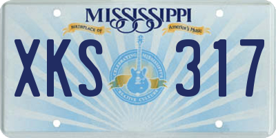 MS license plate XKS317