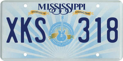 MS license plate XKS318