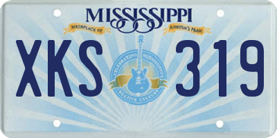 MS license plate XKS319