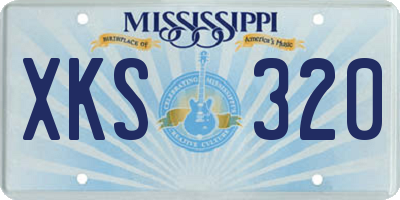 MS license plate XKS320