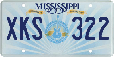 MS license plate XKS322