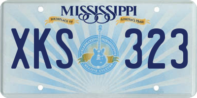 MS license plate XKS323