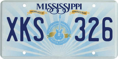MS license plate XKS326