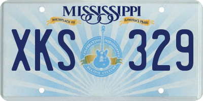 MS license plate XKS329