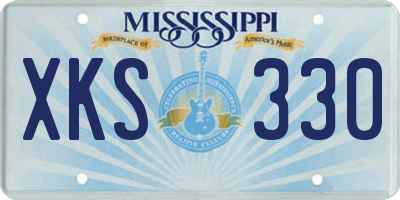 MS license plate XKS330