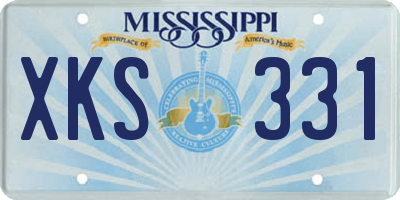 MS license plate XKS331