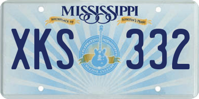 MS license plate XKS332