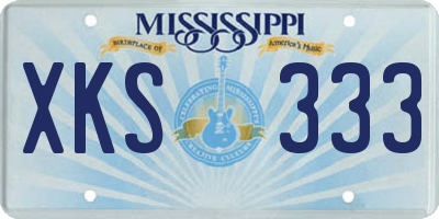 MS license plate XKS333