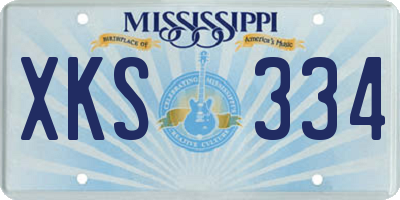MS license plate XKS334