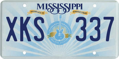 MS license plate XKS337