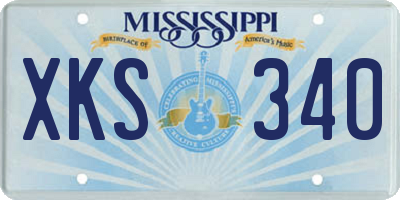 MS license plate XKS340