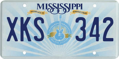MS license plate XKS342