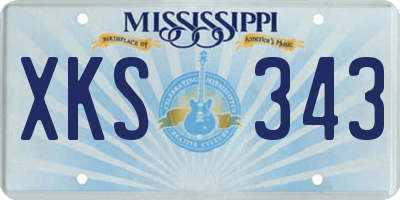 MS license plate XKS343