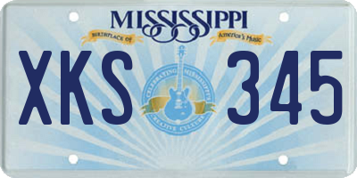 MS license plate XKS345