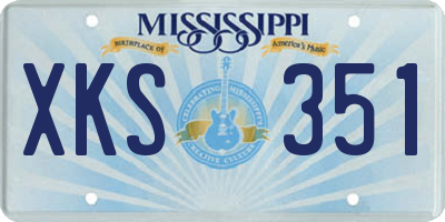 MS license plate XKS351