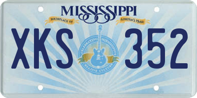 MS license plate XKS352
