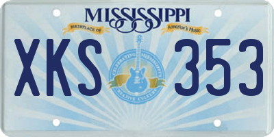 MS license plate XKS353
