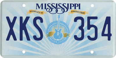 MS license plate XKS354
