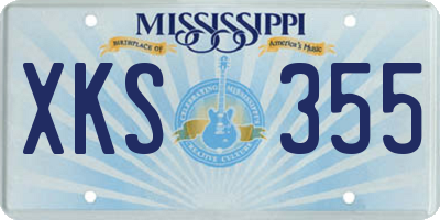 MS license plate XKS355