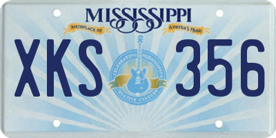 MS license plate XKS356