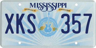 MS license plate XKS357