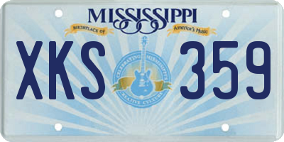 MS license plate XKS359