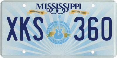 MS license plate XKS360