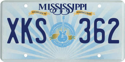 MS license plate XKS362