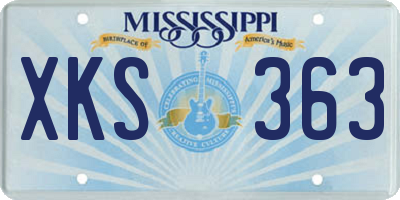 MS license plate XKS363
