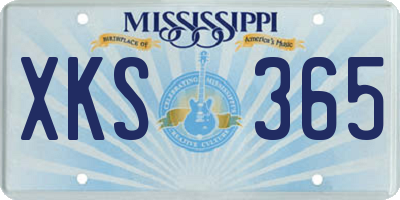 MS license plate XKS365