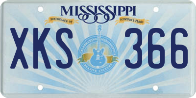 MS license plate XKS366