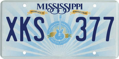 MS license plate XKS377