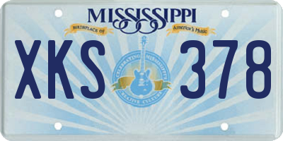MS license plate XKS378