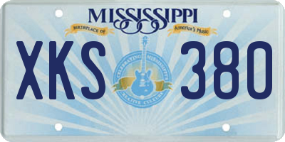 MS license plate XKS380
