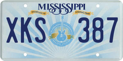 MS license plate XKS387