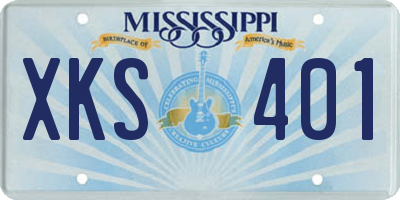 MS license plate XKS401