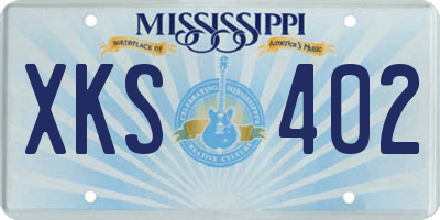 MS license plate XKS402
