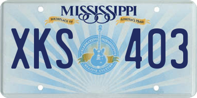 MS license plate XKS403