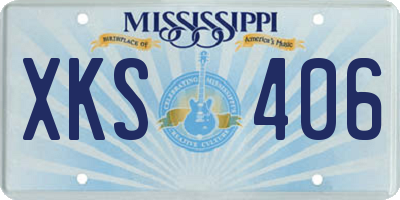 MS license plate XKS406