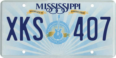 MS license plate XKS407