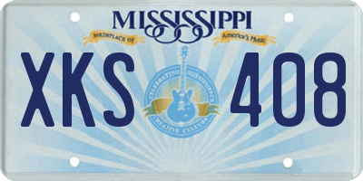 MS license plate XKS408