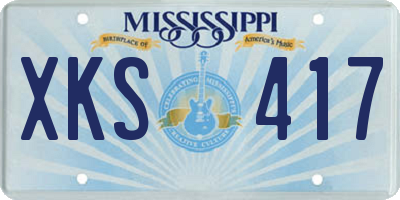 MS license plate XKS417