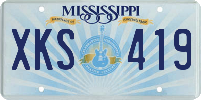 MS license plate XKS419