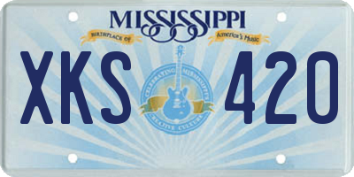 MS license plate XKS420