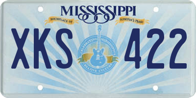 MS license plate XKS422
