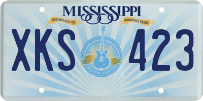 MS license plate XKS423