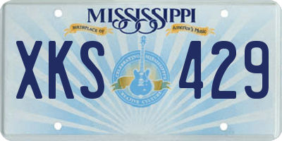 MS license plate XKS429