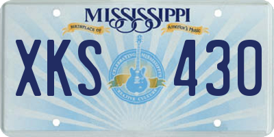 MS license plate XKS430